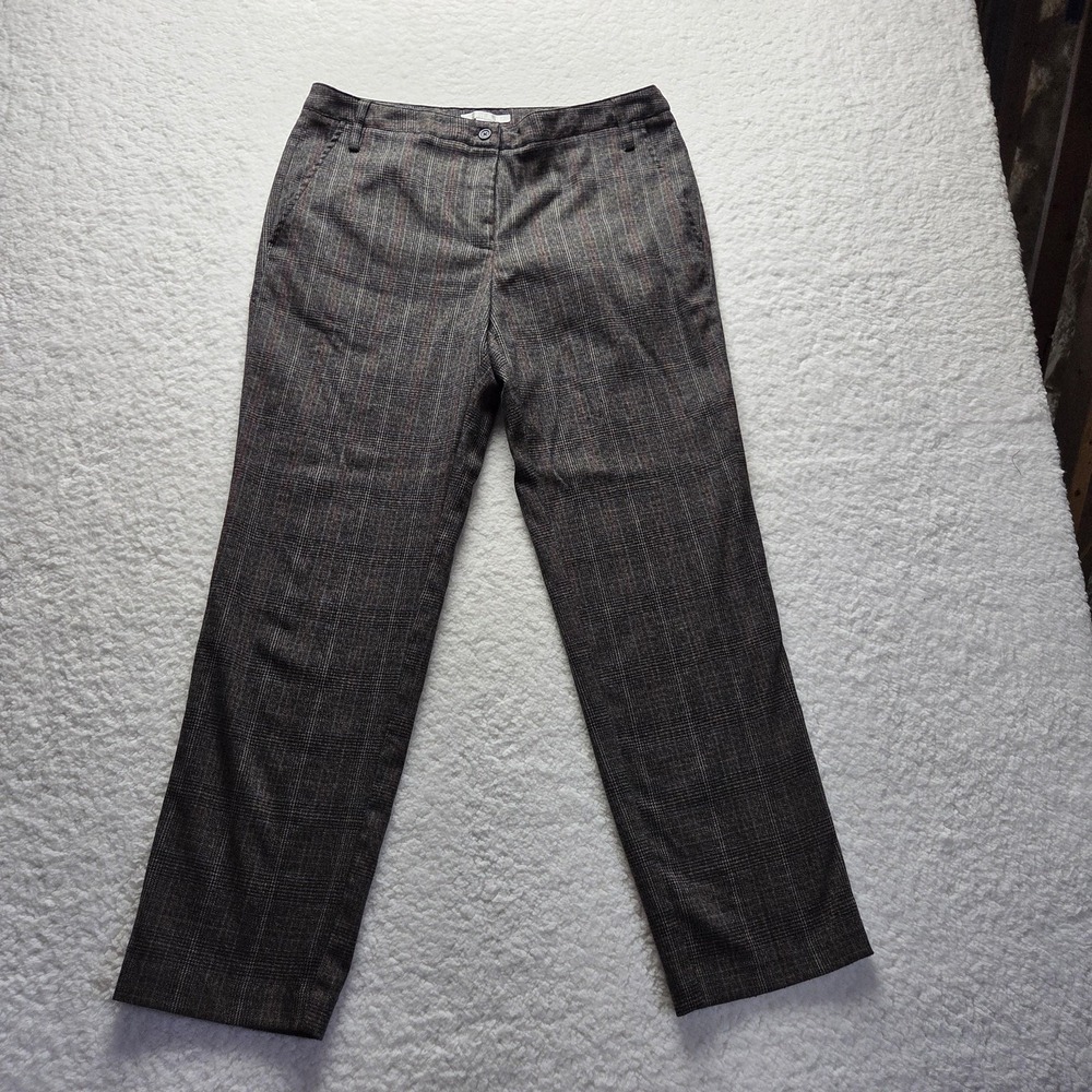 Cooper & Ella Dress Pants Womens 10‎ Gray Plaid Tweed Stretch Pockets Office
